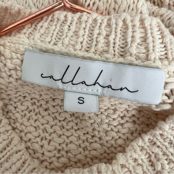 Anthropologie Callahan Knitwear Isla Fringe Knit Midi Dress Ivory Cream w/slip - Picture 5 of 6